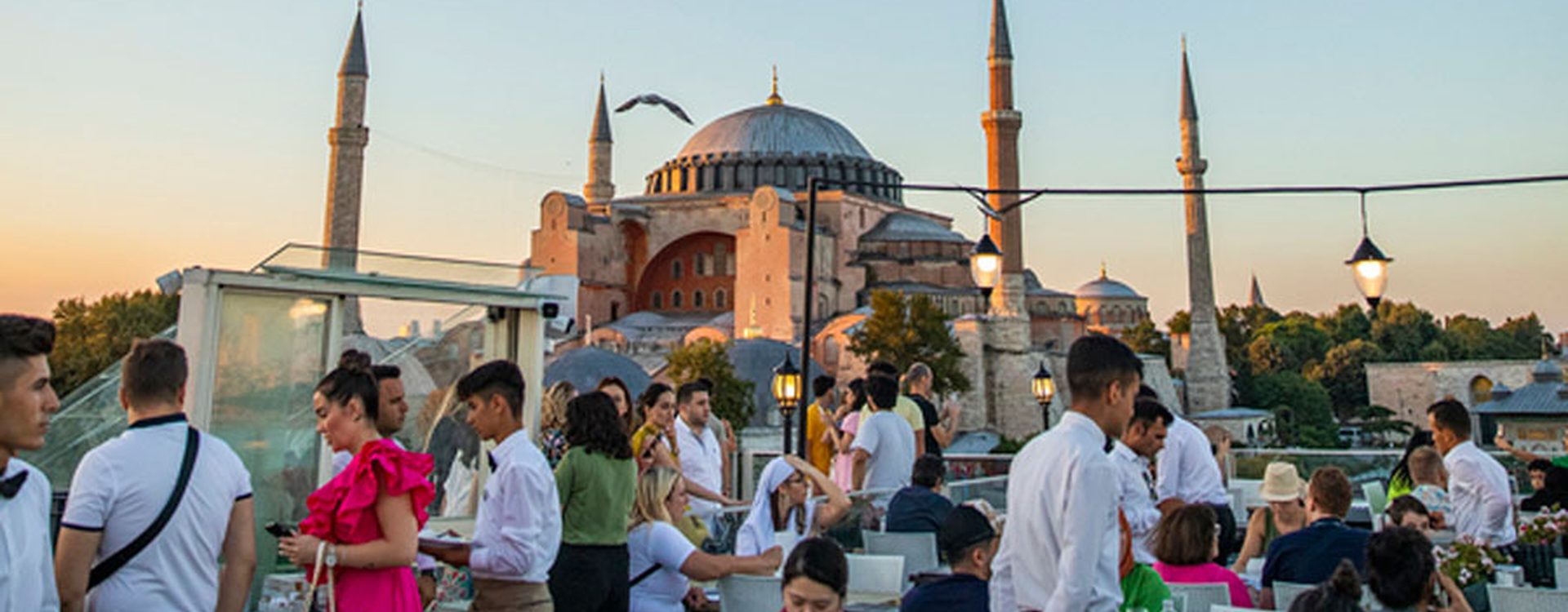 Restaurants with a view in Istanbul: Seven Hills rooftop terrace with Hagia Sophia view